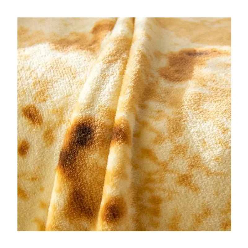 Pătură caldă din fleece coral tortilla pizza mexicană rotundă lavas lână canapea plaid iarnă pufoasă pluș pătură mare
