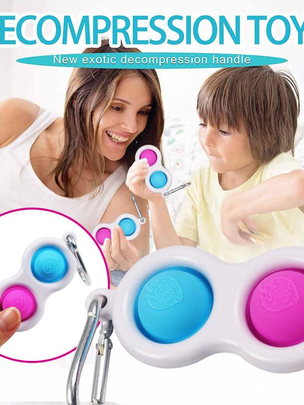 2pcs Finger Bubble Music Keychain Stress Relieving Fashion Toy with Pressing Sports Board Stress Relieving Key Pendant Birthday