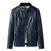 Leather Jacket Men's Casual Leather Jacket Men's Large Size Stand-up Collar Locomotive Clothing Thermal PU Leather Jacket