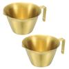 Uxcell Stainless Steel Espresso Cups (Set of 2) with Handles, V-shaped Spout, and Measuring Marks, for Coffee & Cocktails, 3.4ml100ml (Gold)