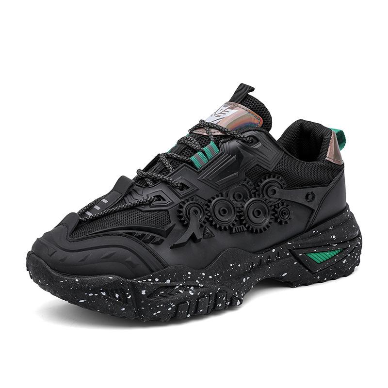 Spring fashion men's casual sports shoes mesh breathable thick sole heightening dad shoes comfortable versatile low top