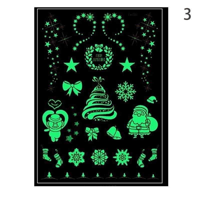 1 Conjunto Adesivo de Tatuagem Temporária Luminosa Boneco de Neve Veado Braço Corpo Arte Adesivos de Tatuagem Falsa Fluorescente Decorações de Feliz Natal