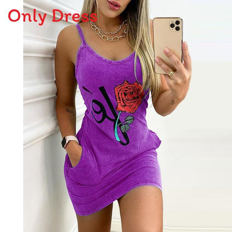 Womens Summer Floral Sleeveless Sundress With Pockets For Casual Wear