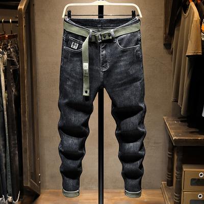 Spring Men's Jeans Fashion Korean Elastic Casual Feet Pants Slim Fit Versatile Pants for Men