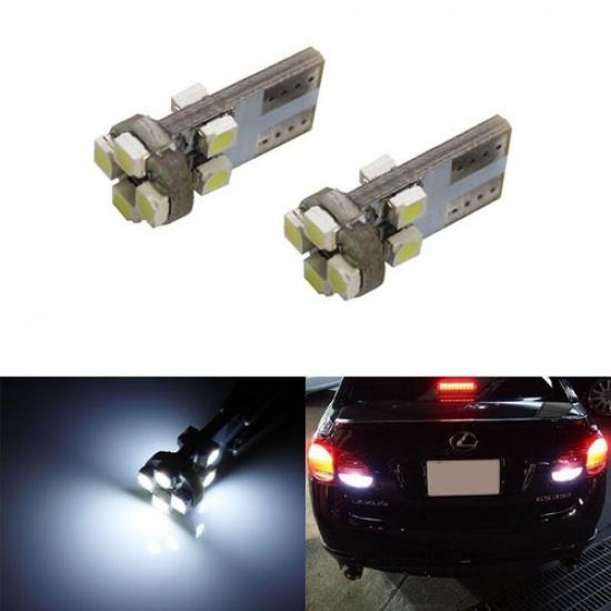 (2) Белые светодиодные лампы T10 8-SMD Для заднего хода автомобиля, клиновые 912 920 921
