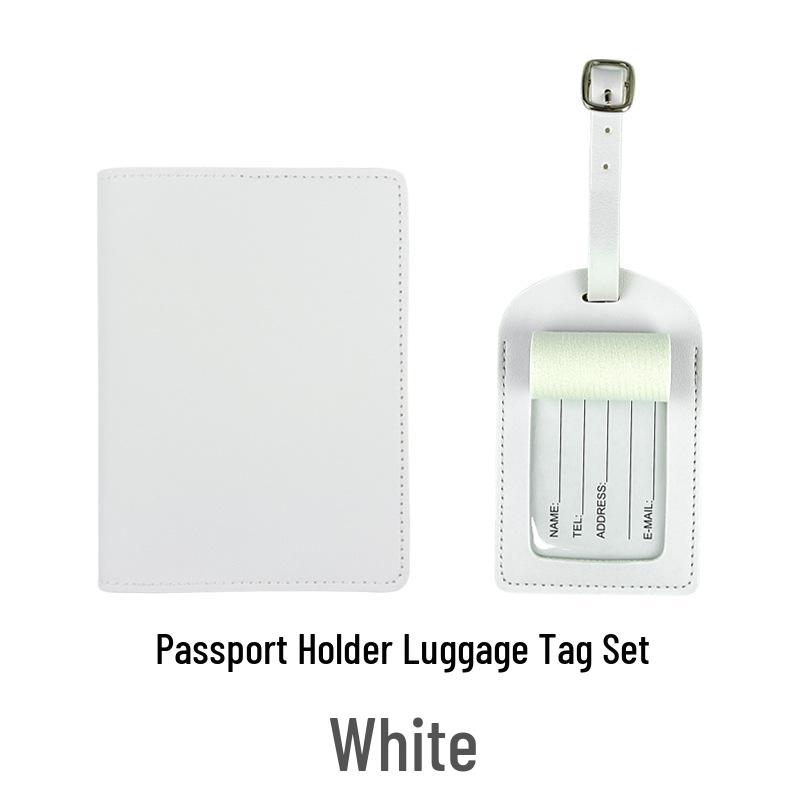 Customizable PU Leather Passport Holder & Luggage Tag Set with Paper Card Inclusion