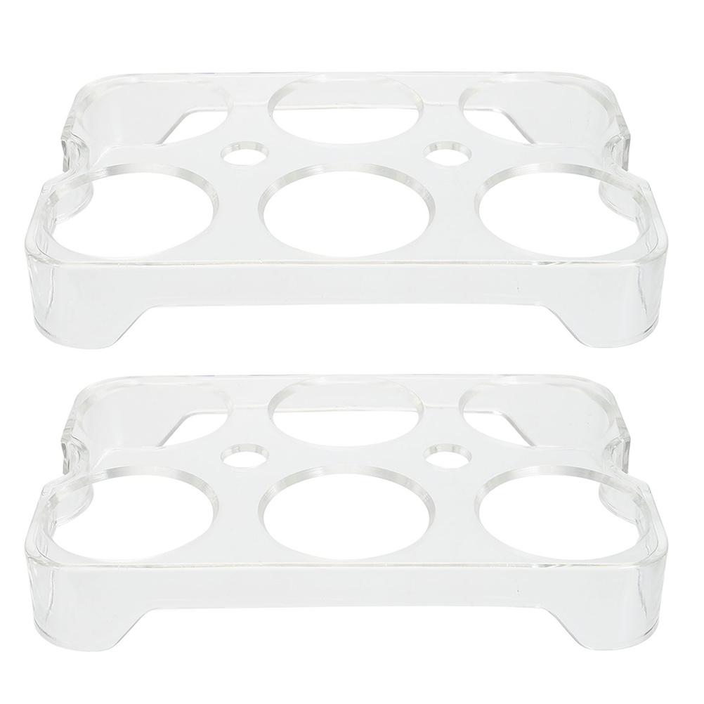 2pcs Egg Storage Box 6 Slots Premium Plastic Reusable Refrigerator Egg Holder Transparent Container Kitchen Fridge Tray