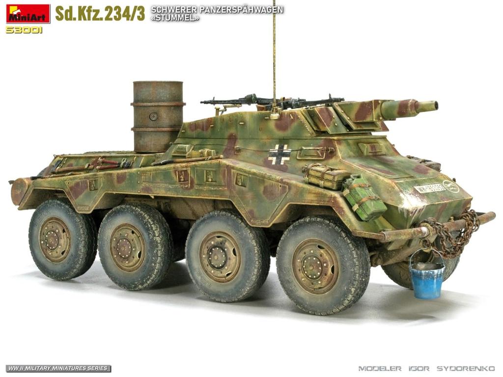 Miniart scale German Heavy Armored Reconnaissance Vehicle Plastic Model Kit MA53001 1/35 Sd.Kfz.234/3 (Stummel)