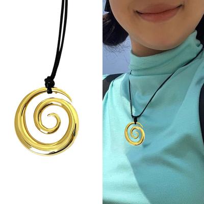 Stylish Spirals Designs Necklace with Sturdy Metal Pendant Accessory for Fall Winter Fashion and Unique Style Lovers