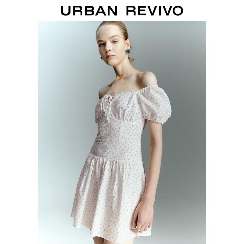 

UR 2025 Spring Floral Print Patchwork Lace Dress L