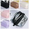 Large-Capacity Dual-side Open Pen Bag Minimalist Portable Handle Storage Pouch  Student