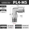 Stainless Steel Pneumatic Air Hose Quick Connect Elbow PC4-01/PL6/8/10/12 Connector