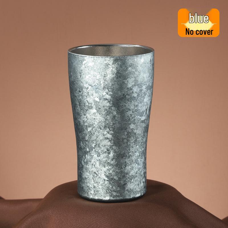 Pure Titanium Portable Thermos Cup – Lightweight Outdoor Beer & Coffee Cup 320ml