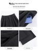 Women's Gray Wool High-Waist Wide-Leg Cropped Pants - Loose Fit, Slimming, Pear Shape, Casual Wear for Spring and Autumn