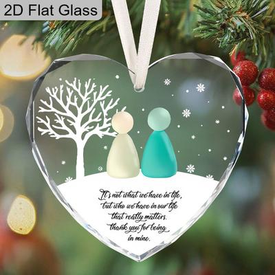 Herzförmige Meeresglas-Freundschaftsdeko | Inspirierendes Erinnerungsstück-Ornament für Zuhause, Garten und Weihnachten