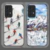 Oil Painting Art Snow Scenery Skiing Tempered Glass Phone Case for Samsung Galaxy A56 A72 A55 A54 A53 A52 A36 A15 A14 A13 Covers