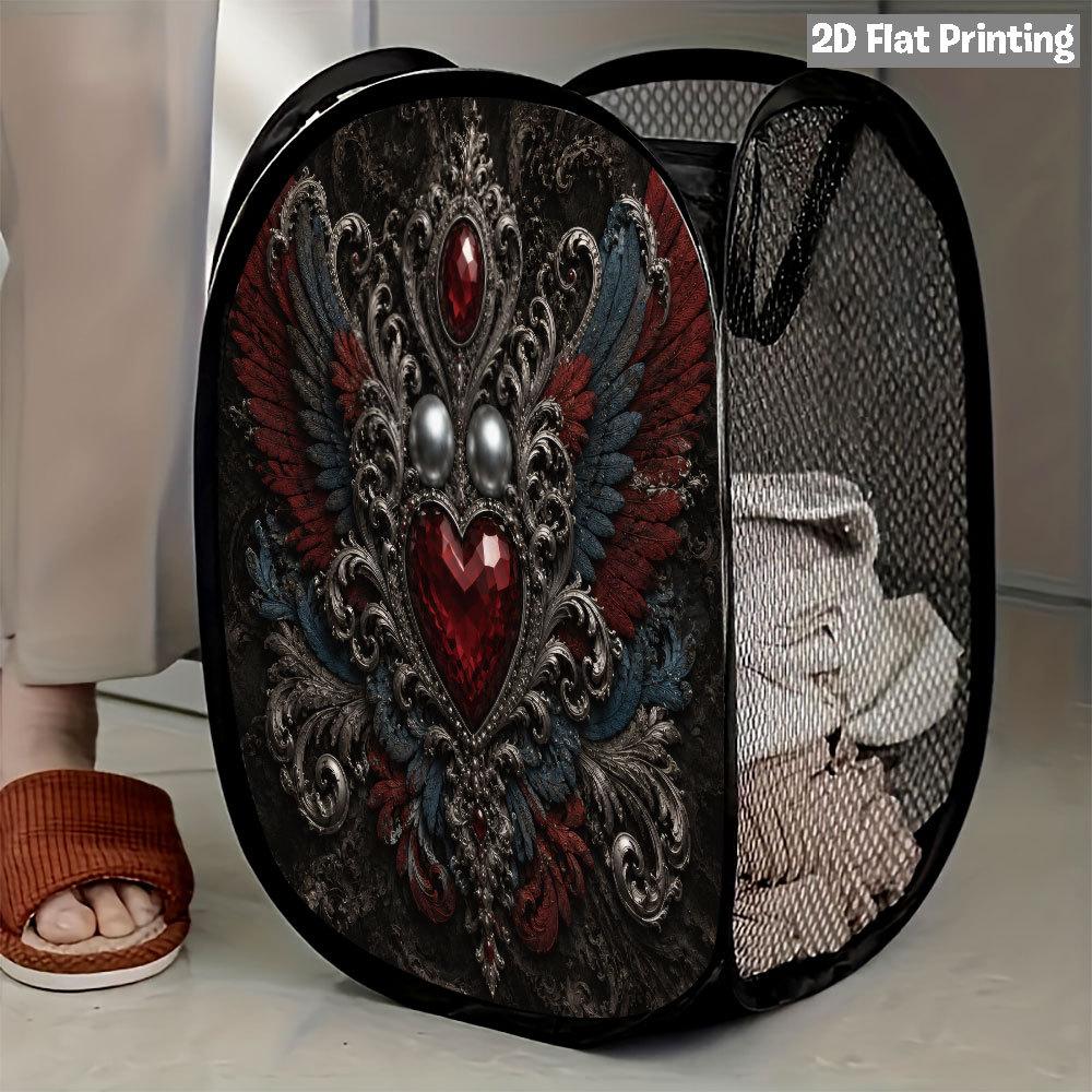 1Pcs Halloween Series 3 Pop-Up Laundry Hamper Expandable Mesh Hamper Basket for Room Bedroom Bathroom Organization Contemporary Storage