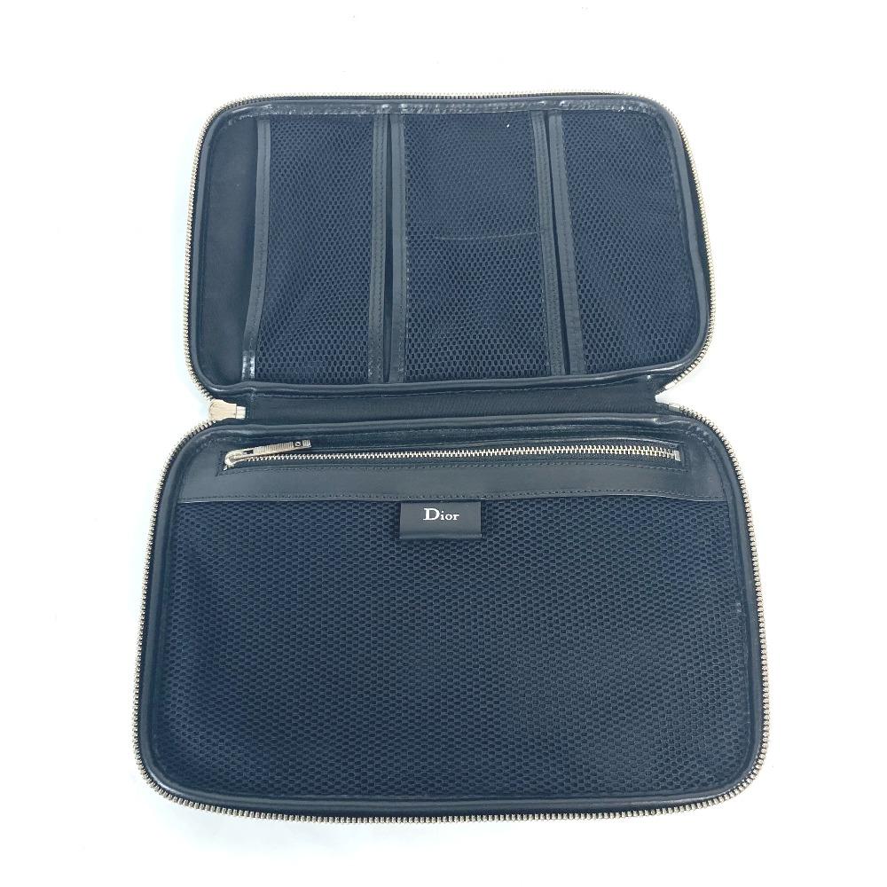 Dior logo Trotter clutch bag bag Pouch PVC Black