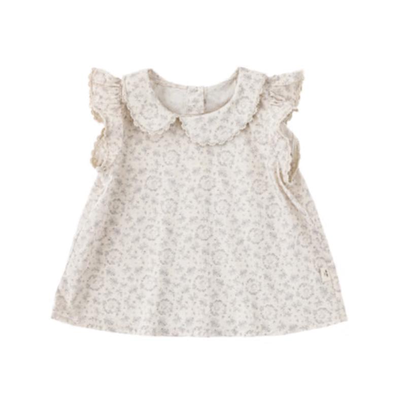 Girls  Summer Floral Flutter Sleeve Babydoll Blouse 100cm