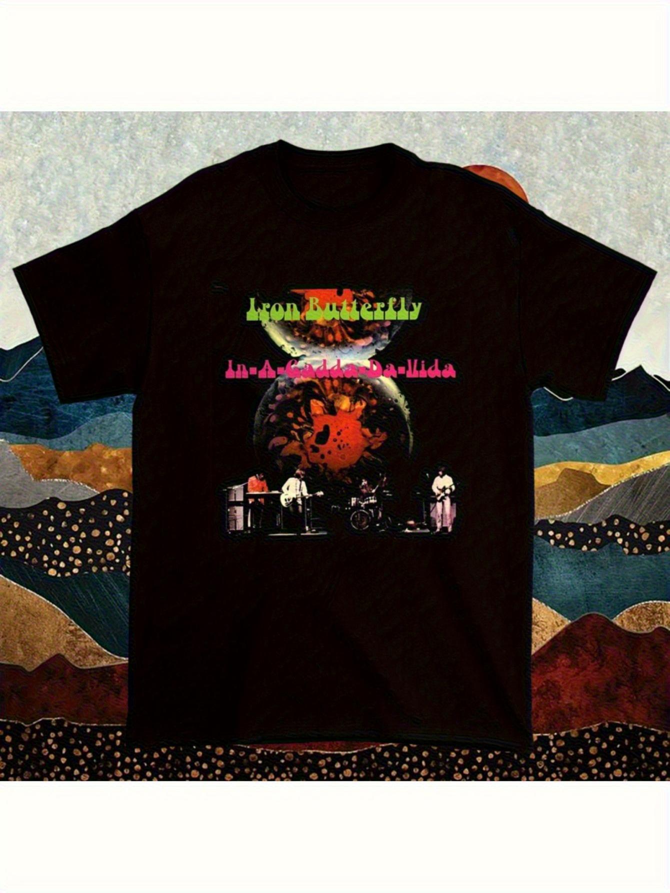 

Vintage 1960S-70S Rock T-Shirt Featuring The Iron Butterfly In-A-Gadda-Da-Vida Album Cover S
