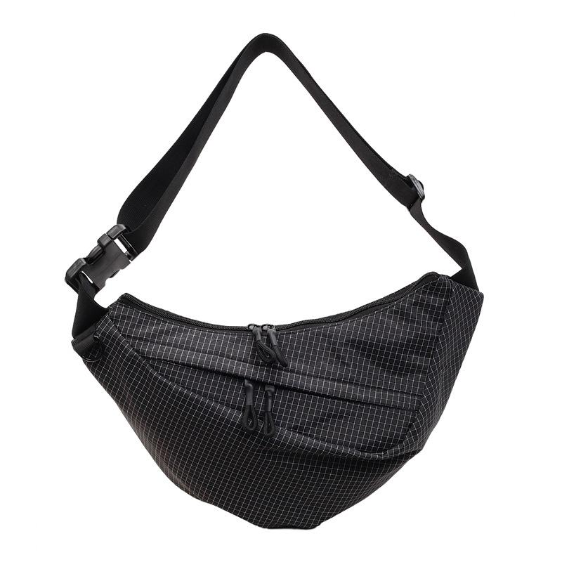 Plaid Crossbody Bag Women s Large Capacity Shoulder Bag чёрный