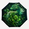 1pc Green Leaf Dragon Automatic Folding Umbrella - 3 Folding Design, Vivid Cartoon Pattern, Suitable for Outdoor Activities, A Gift for Fans In A