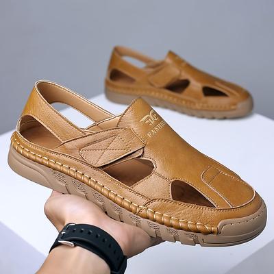 Sandals Men's Summer New Bag Head Outer Wear Holes Beach Shoes Hollow Men's Leather Sandals