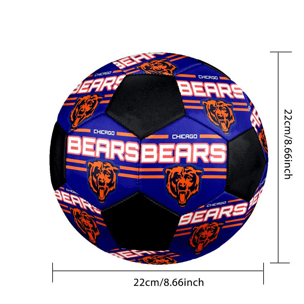 Chicago Bears Indoor Soccer Ball Colorful All Ages Size 5 Machine Stitched PVC Competition Ready Durable High-Bounce
