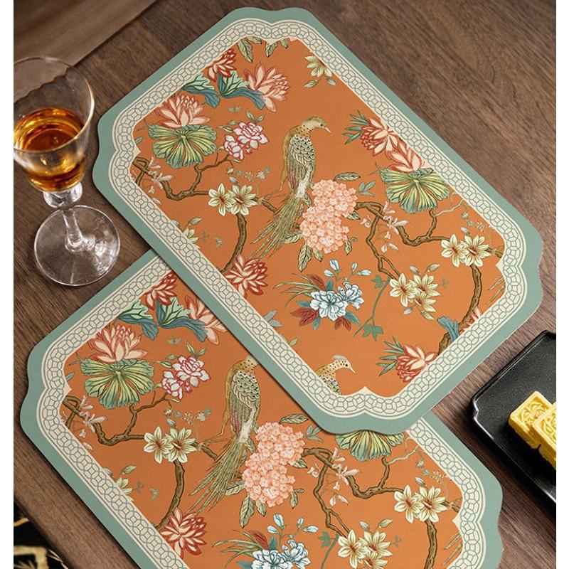 Classical Style Diatom Mud Absorbent Mat Tea Table Insulated Coaster Home Restaurant Kitchen Drain Mat