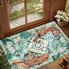 Mystischer Dschungel Teppich Tiger Persisch Floral Dekorativer Teppich Rutschfest Waschbar Großer Bereich Schlafzimmer Bodenmatte Maschinenwaschbar