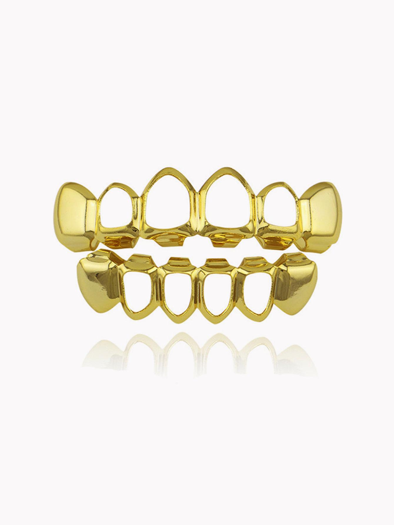 

Трендовые европейские и американские панк-стиль хип-хоп полые геометрические глянцевые грилзы