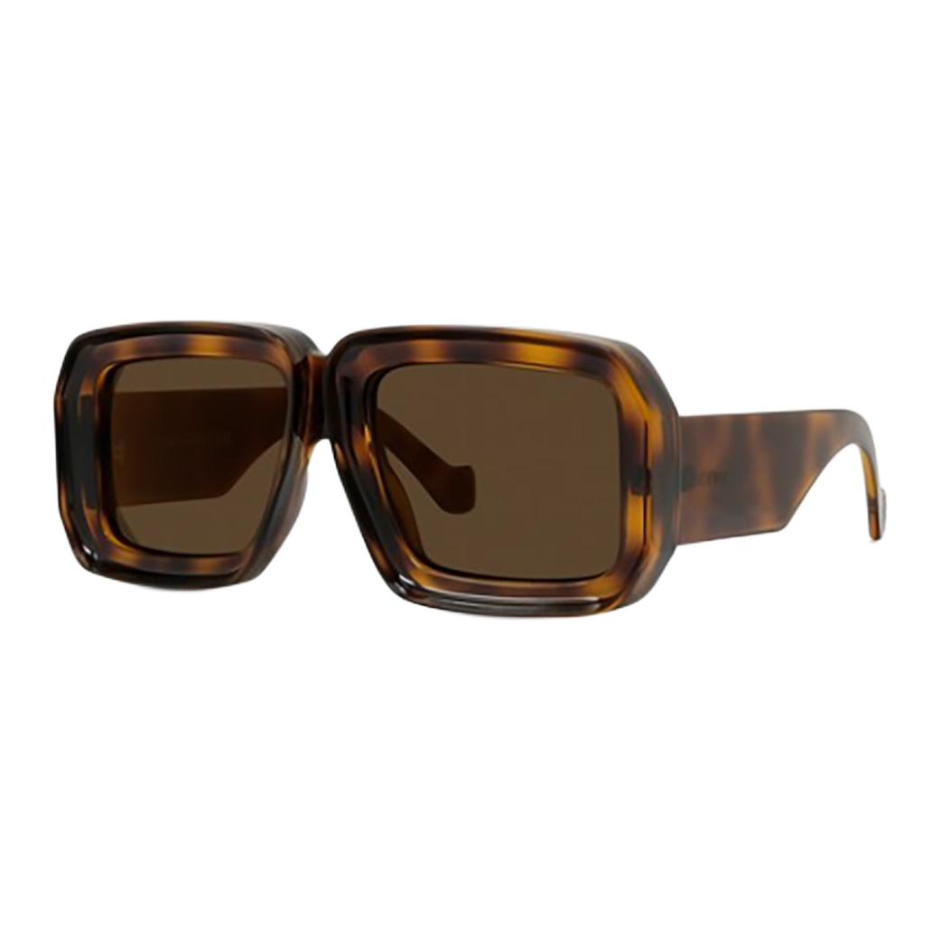 Loewe Paulas Ibiza Square Sunglasses Dark Havana/Brown Women Eyewear LW40064U-52G 56,Tortoiseshell
