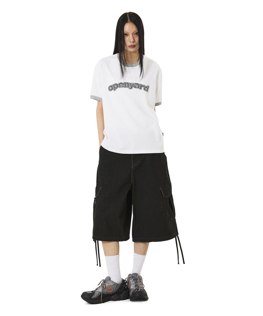 Opeunyadeu(Owai) Opyd Stripe Patch Ringer Tee - White