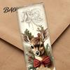 Retro Illustrated Gift Tape Christmas Coated Paper Sealing Sticker, Hand-drawn Santa Claus Snowman Elk Envelope Stickers Design, Decorative