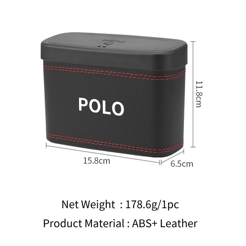 Car Push-Button Style Square Leather Multi Functional Organizer Box Trash Can For VW Polo CC Bora Golf Lavida Lamando Magotan QN9