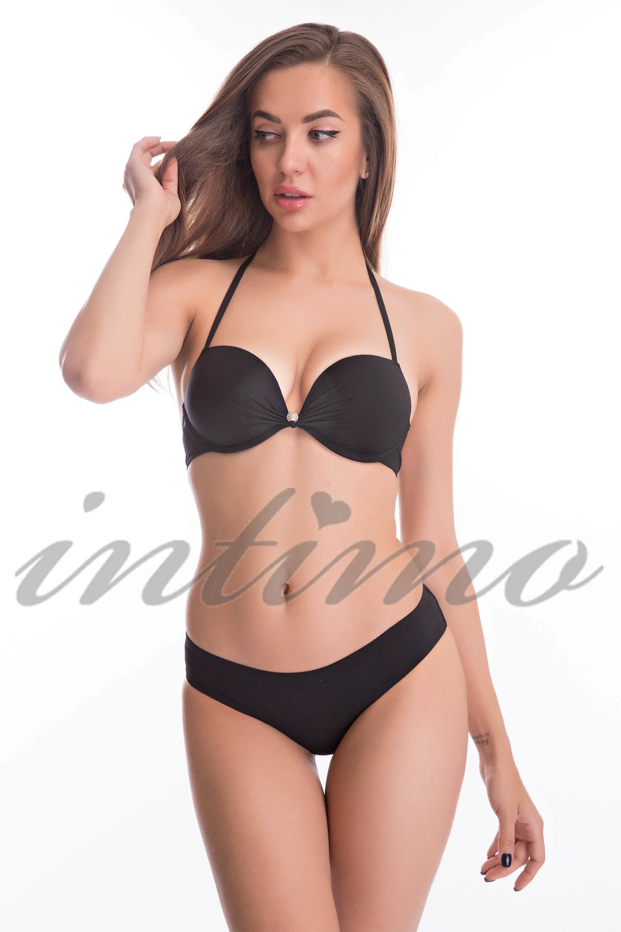 

Купальник подвійний Push Up gel, плавки бразіліану Lormar (74904) 42B/S прозорий колір чорний