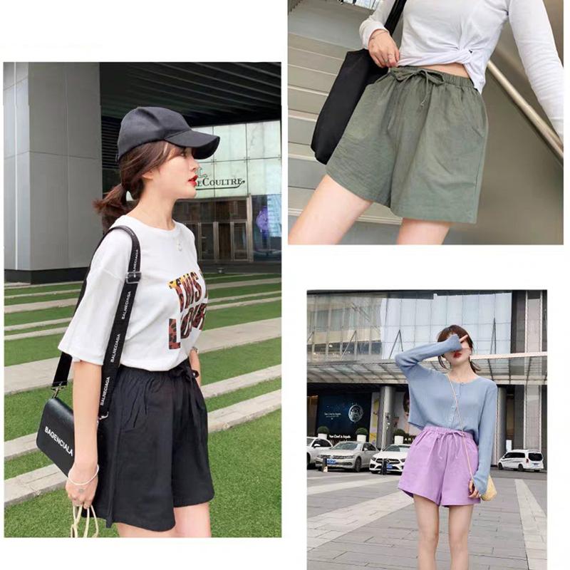 Cotton and Linen Shorts Women 2021 