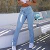 Damen Farbe Lässige Modehose, Farbe Vielseitig Schlanke Passform Jeans