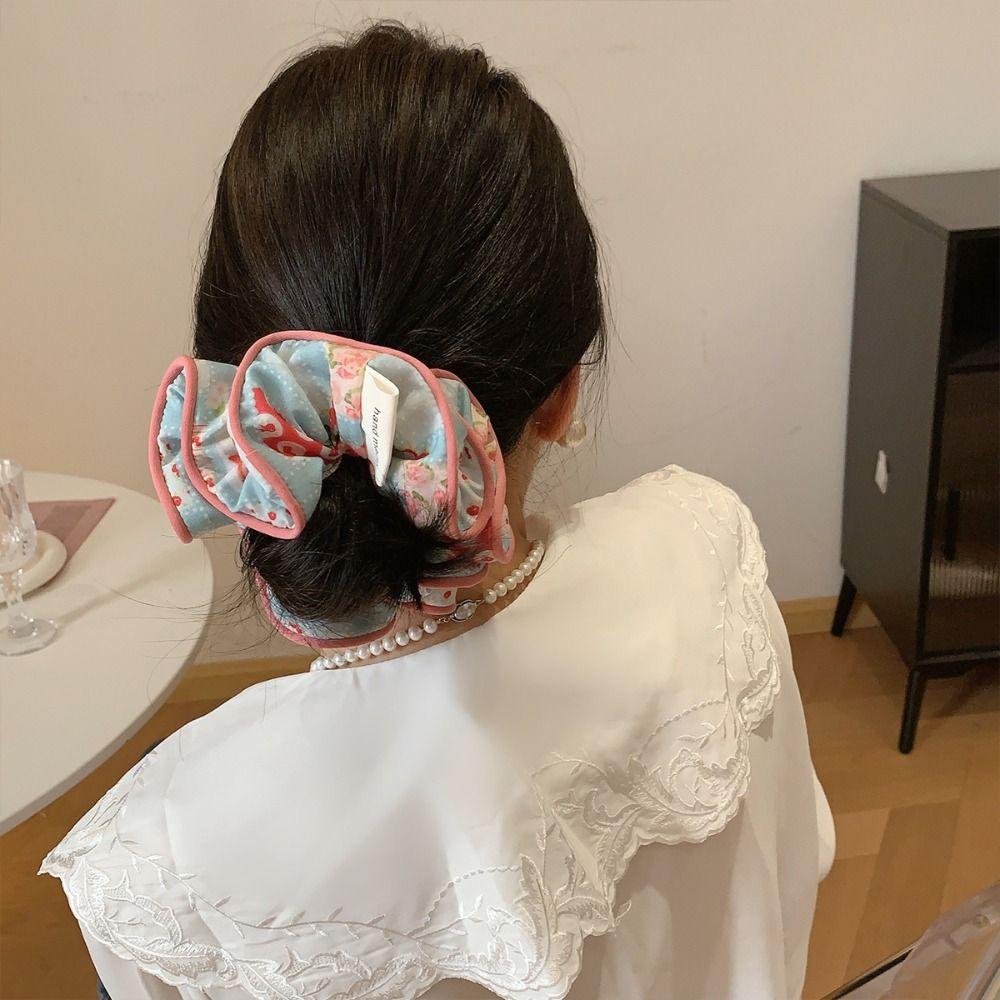 Headwear Sweet Scrunchies Rubber Band Bear Ponytail Holder Exquisite Printing Hair Rope  Daily