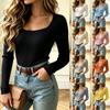 Damenmode Farbe Rundhals Strickpullover für Freizeit und Alltag