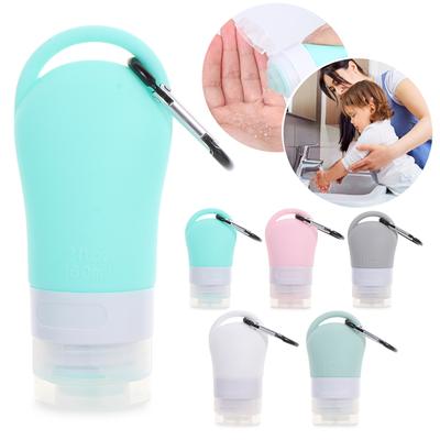 38/60 ml tragbare Mini-Nachfüllflasche aus Silikon, Reisetube mit Schlüsselanhängerhaken für Lotionspunkte, Shampoo-Quetschbehälter