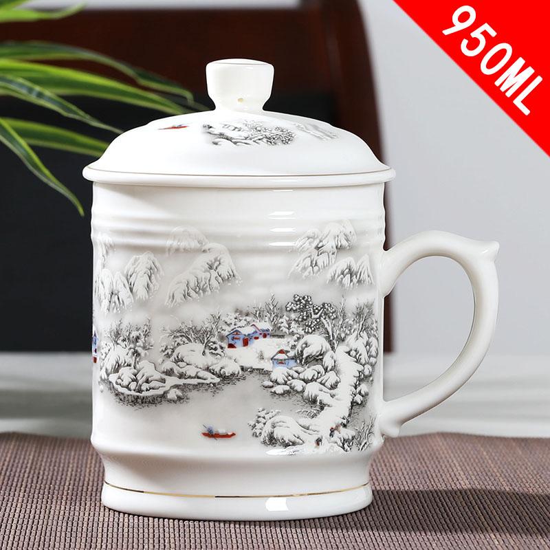 Jingdezhen Keramikk Med deksel Tekopper Håndmalt Blomstermønster Master Tekopp Boutiques Te-seremoni Tilbehør Tilbehør