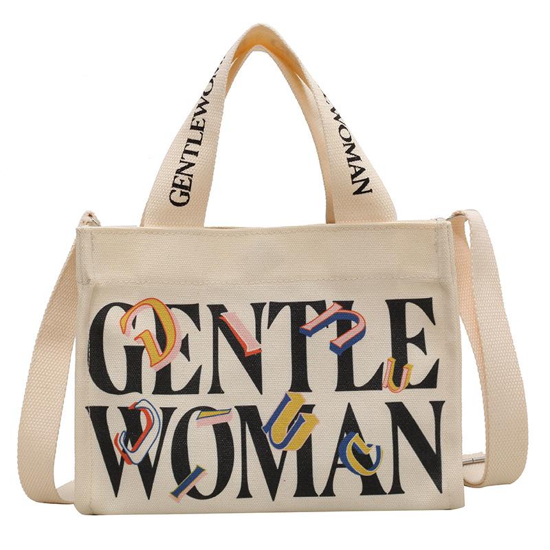 

Fashion letter canvas small bag women s new casual messenger mobile phone bag going out tote bag fashion
