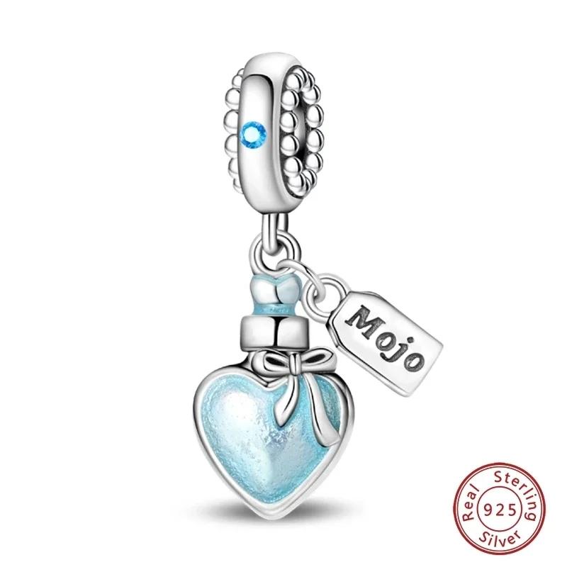 Copper Luminous Blue Wishing Bottle Charms Angel Conch Pendant Bead Fit Bracelet Diy Exquisite Jewelry Making