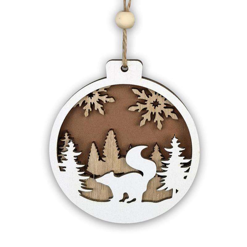 Noel Ahşap Kolye 3D Geyik Noel Baba Ağacı Asılı Süsler Noel Dekor