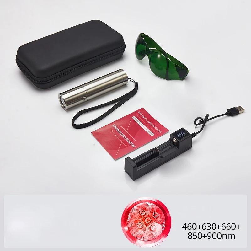 

Устройство для светотерапии синим и красным светом с 5 длинами волн, ближний инфракрасный свет 900 нм для облегчения боли в теле, лечения акне, здоровья кожи