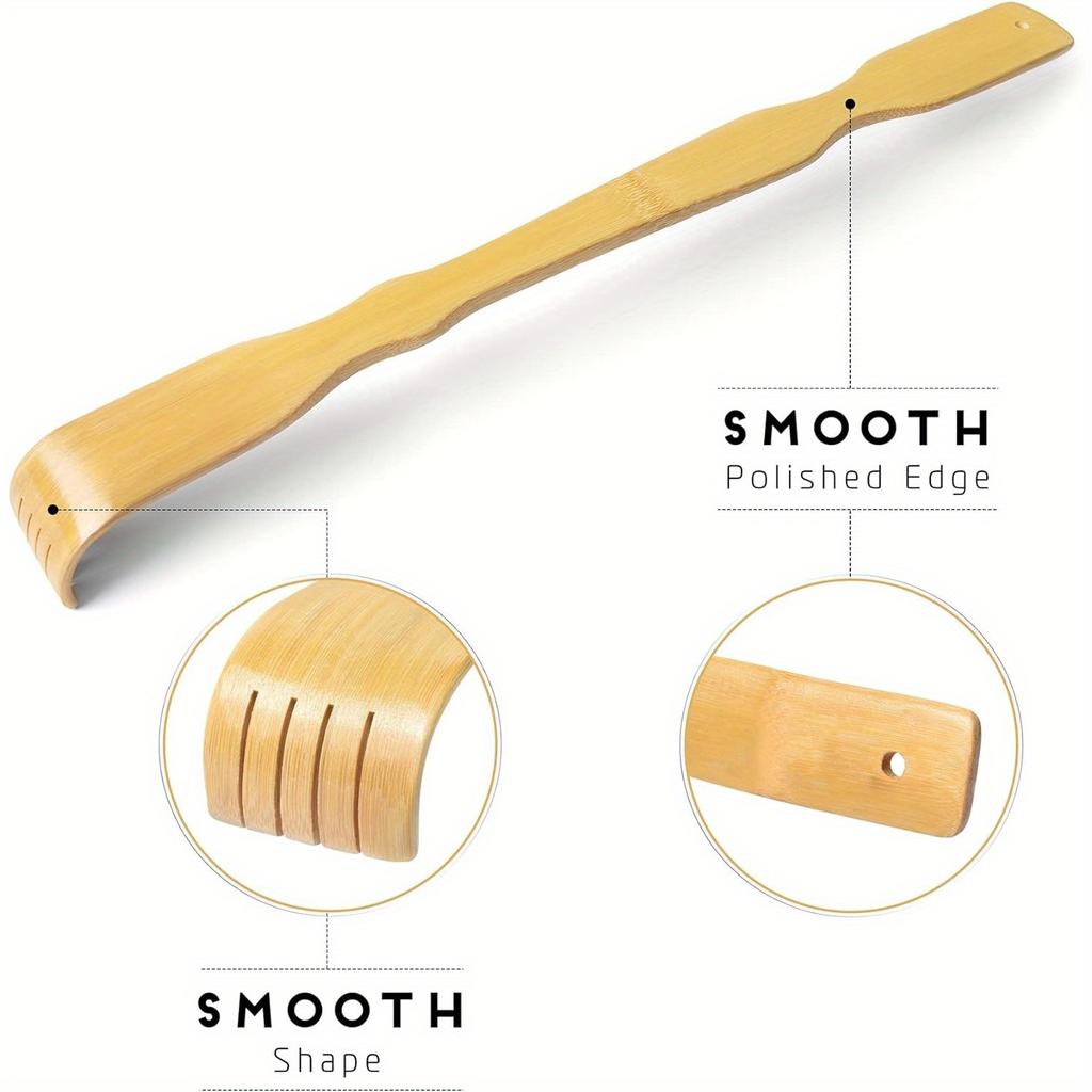 Bamboo Back Scratcher Aid Stick Scratching Massage Roller Long Wooden Body Large Stick for Men and Women Back Scratcher Massager