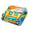 Geometry Dash Games Blankets Flannel  Relax Soft Throw Blanket for Bedding Plush Thin Quilt