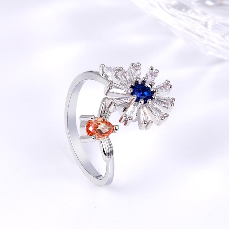 Adjustable Daisy & Bee Rotating Anti-Stress Ring for Women – Fashionable, Simple, Versatile, & Popular.