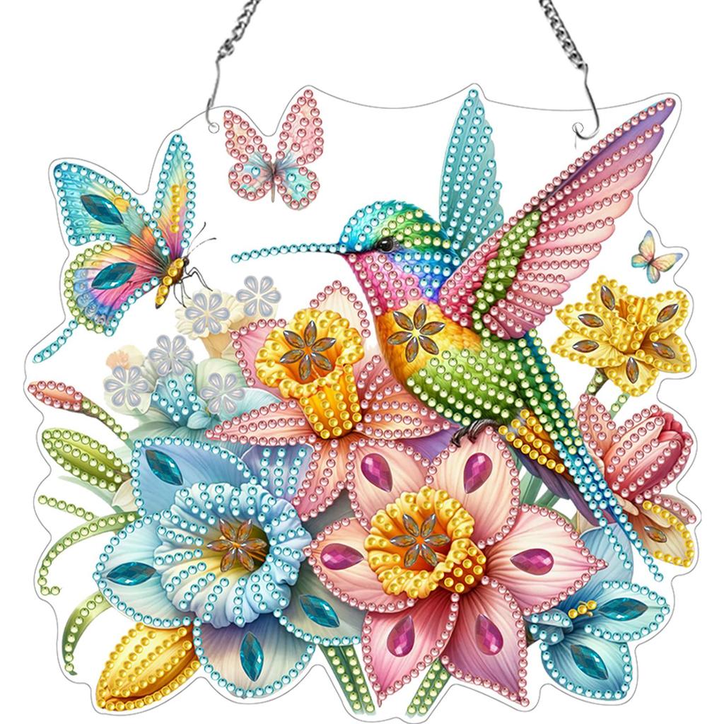 Acrylic Animal Boots Flower Diamond Painting Home Decor 5D DIY Diamond Painting Dots Pendant for Garden Window Decor